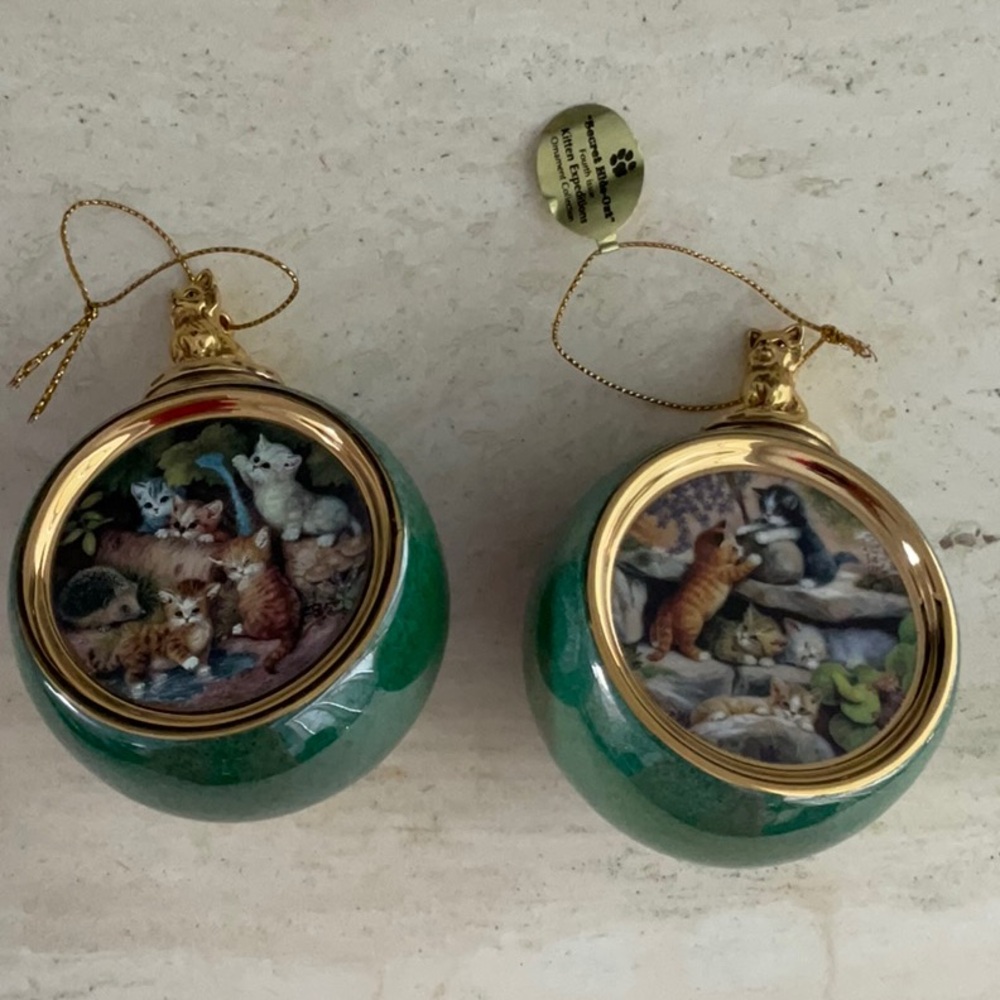 Vintage Bradford Editions Kitten Expeditions Ornaments 1998 Christmas Ornament - Picture 6 of 10